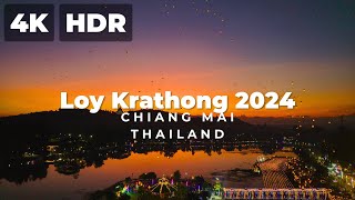 Loy Krathong Festival 2024 at Doi Saket Lakes | Stunning Sunset to Night - 4K HDR