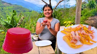 Deliciosa GELATINA de patitas de pollo en el CAMPO- NATHALIA