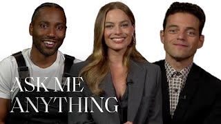 Margot Robbie, Remi Malek, & John David Washington Spill On 'Amsterdam' | Ask Me Anything | ELLE