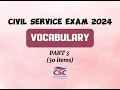 CIVIL SERVICE EXAM REVIEWER 2024|VOCABULARY PART 3| SUB PROFESSIONAL AND PROFESSIONAL ELIGIBILITY