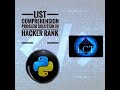 Hacker rank python List Comprehension  solution| Hacker rank solutions