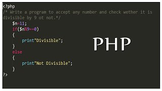 how to check enter any number it is division by 9 in php