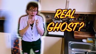 She saw a Ghost... Paranormal Activity in the kitchen.