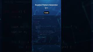 Number Pattern Generator in C++ #coding #gaming #code #coder #c++ #tutorial #developer