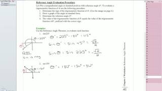 Using the Reference Angle Theorem