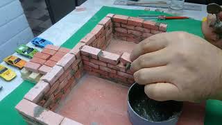 Building a Mini Car Garage with Mini Bricks | Mini Bricklaying Model | DIY Projects