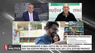 Ανακοινώθηκε η νέα λίστα με τα 704 προϊόντα που θα έχουν μείωση τιμής έως 24% στα σούπερ μάρκετ