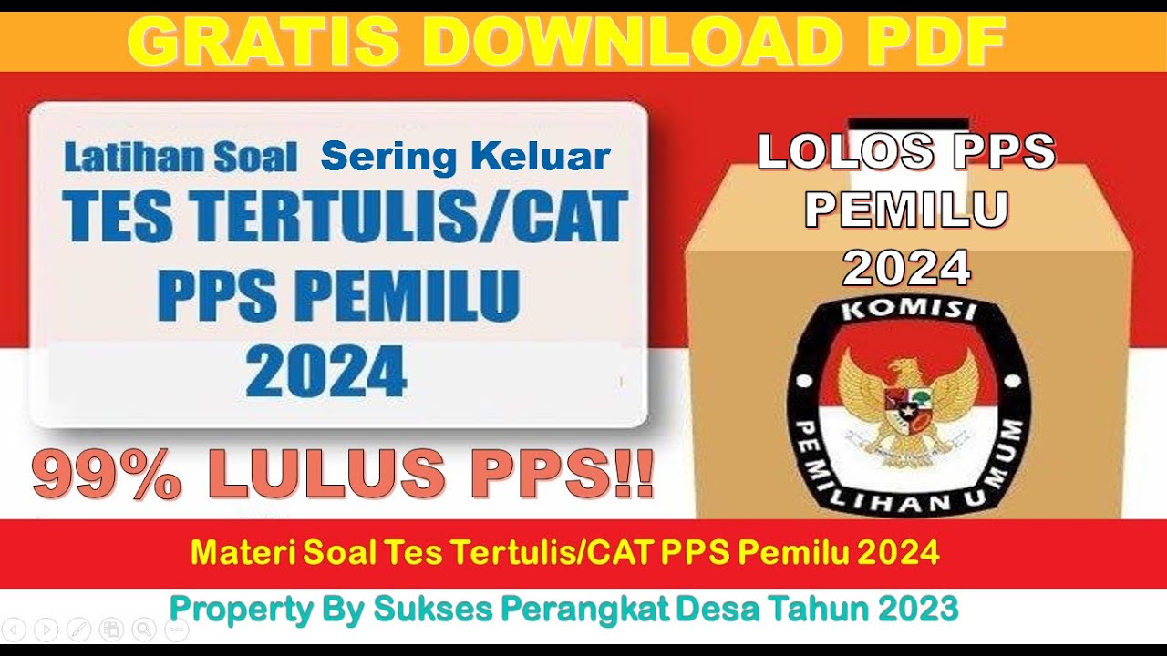 LULUS PPS 2024!! Soal Tes CAT PPS PEMILU 2024 "Lengkap" PDF GRATIS ...