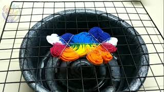 มัดย้อมผ้าคลุมไหล่ลาย2ก้นหอย(Tie dye shawl pattern 2 spirals)