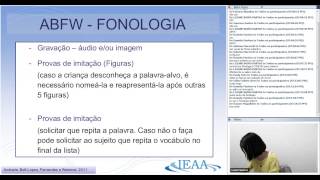 Protocolos de Avaliação de Linguagem - 1a parte