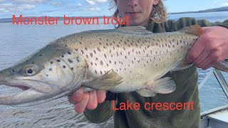 (Trout fishing Tasmania) catching big lake crescent brownies