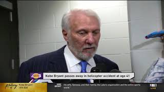 Gregg Popovich Reacts to Kobe Bryant death