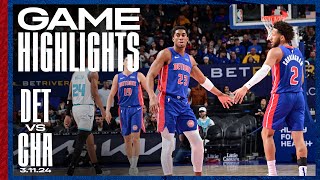 GAME HIGHLIGHTS: Pistons Win vs Charlotte at Home