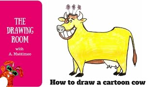 How to draw cute cartoon cow -  how to draw a Rat A Tat cartoon cow