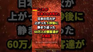 日本の花火が上がった5秒後に静まり返った60万人の観客達が大熱狂 #海外の反応