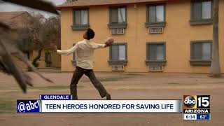 Teen heroes honored for saving life