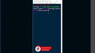 Counting the number of words in a string #codewithilyasoft #python
