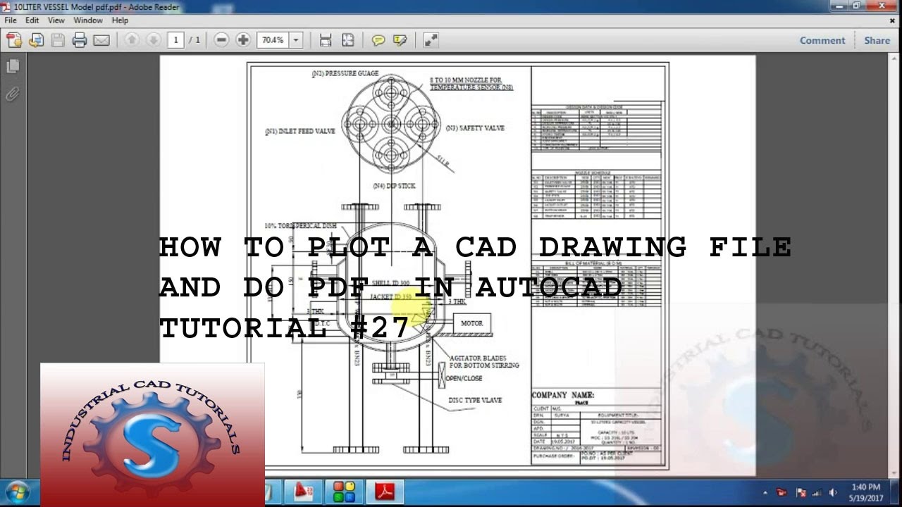 HOW TO PLOT A CAD DRAWING FILE AND DO PDF IN AUTOCAD TUTORIAL #26 - YouTube