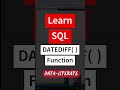 SQL DATEDIFF( ) Function  #dataliterate