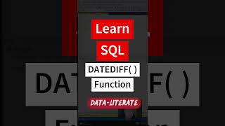 SQL DATEDIFF( ) Function #dataliterate