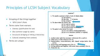 Introduction LC Subject Headings, Part I