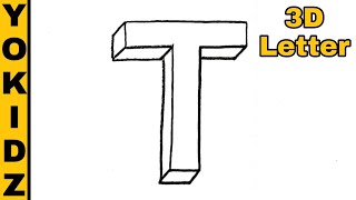 3d letter T | 3D Letter Drawing | 3D Letter Drawing T