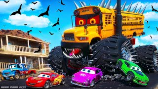 School Bus Head Eater Transforms \u0026 Attacks City Cars 🚍🔥🚗 - Epic Action-Packed Rescue Mission!