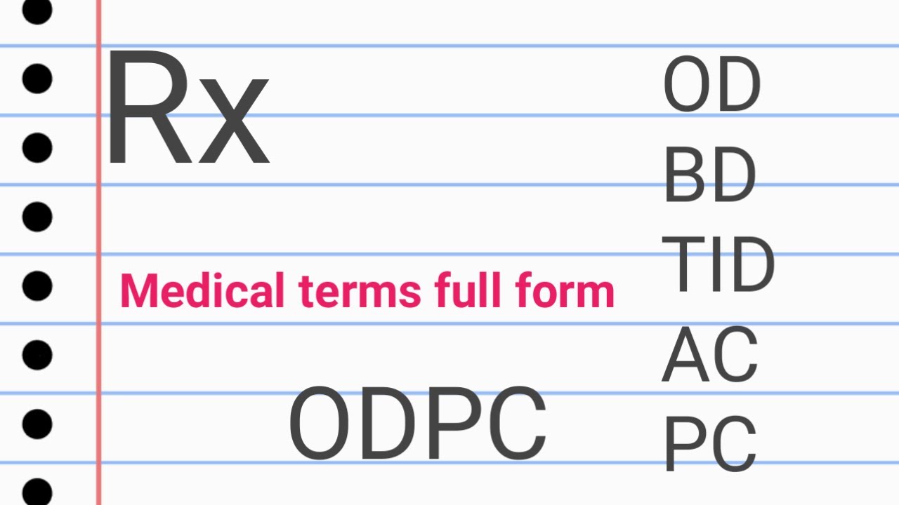 OD, BD, TID, Full Form In Bengali / How To Read Dr Prescription ...