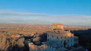 Chiesa di Ventoso, castello della Torricella, la pianura e le alpi innevate