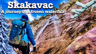 A Journey to a Frozen Waterfall || Winter Solo Hiking || Skakavac Waterfall