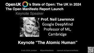 Keynote “The Atomic Human” Professor Neil Lawrence, University of Cambridge