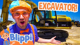 Blippi Drives a GIANT Excavator in a Construction Site! | Blippi Full Episodes