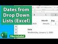 Make Dates from Drop Down Lists in Excel - EQ93