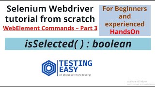 isSelected( ) command in #selenium #testing #webelement#youtube #shorts #selenium #java #webdriver