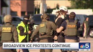 5 Arrested During Protests Outside Broadview Ice Processing Center