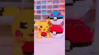 3D Pokeballs #arte #hamabeads #pokeball #3d 3D Perler