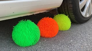 Experiment Car vs Doodles Ball | Crushing crunchy & soft things by car | Test Ex