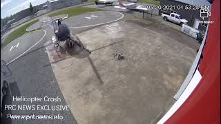 Helicopter crashes on departure at Langley Regional Airport (Exclusive Footage)