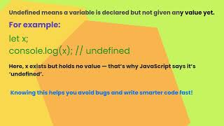 JavaScript Undefined Explained in 25 Seconds | Avoid Beginner Bugs