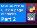 Selenium Python - Click a page element - Part 2