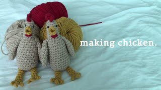 코바늘로 한손에 들어오는 닭 인형 만들기 / making mini chicken / amigurumi