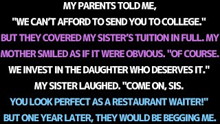 My parents said they had no money for my college… but paid for my sister's in full