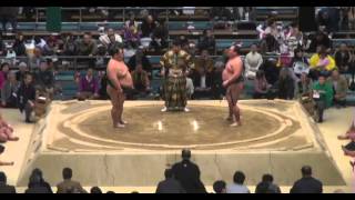 Mankajo vs Kihonoumi Day 13 Sumo Haru Basho March 2014