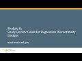 WWC Regression Discontinuity Design Training, Module 11: Study Review Guide