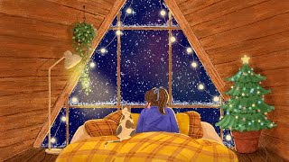 warm sleep music, peaceful music - on a snowy night ☃