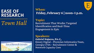 Ease of Research Town Hall: February 6, 2026