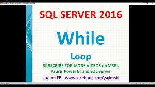 While loop in SQL | sql loop examples | sql execute multiple times