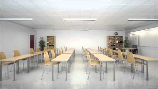 Listen to the difference sound absorption makes to a classroom