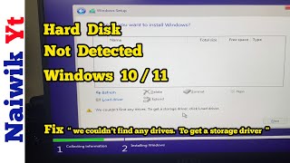 Hard Drive Partition not showing while installing Windows 10/11  | Fix "we couldn't find any drives"