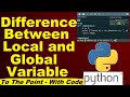 Difference between local and global variable in python | Learning Python #localandglobalvariables